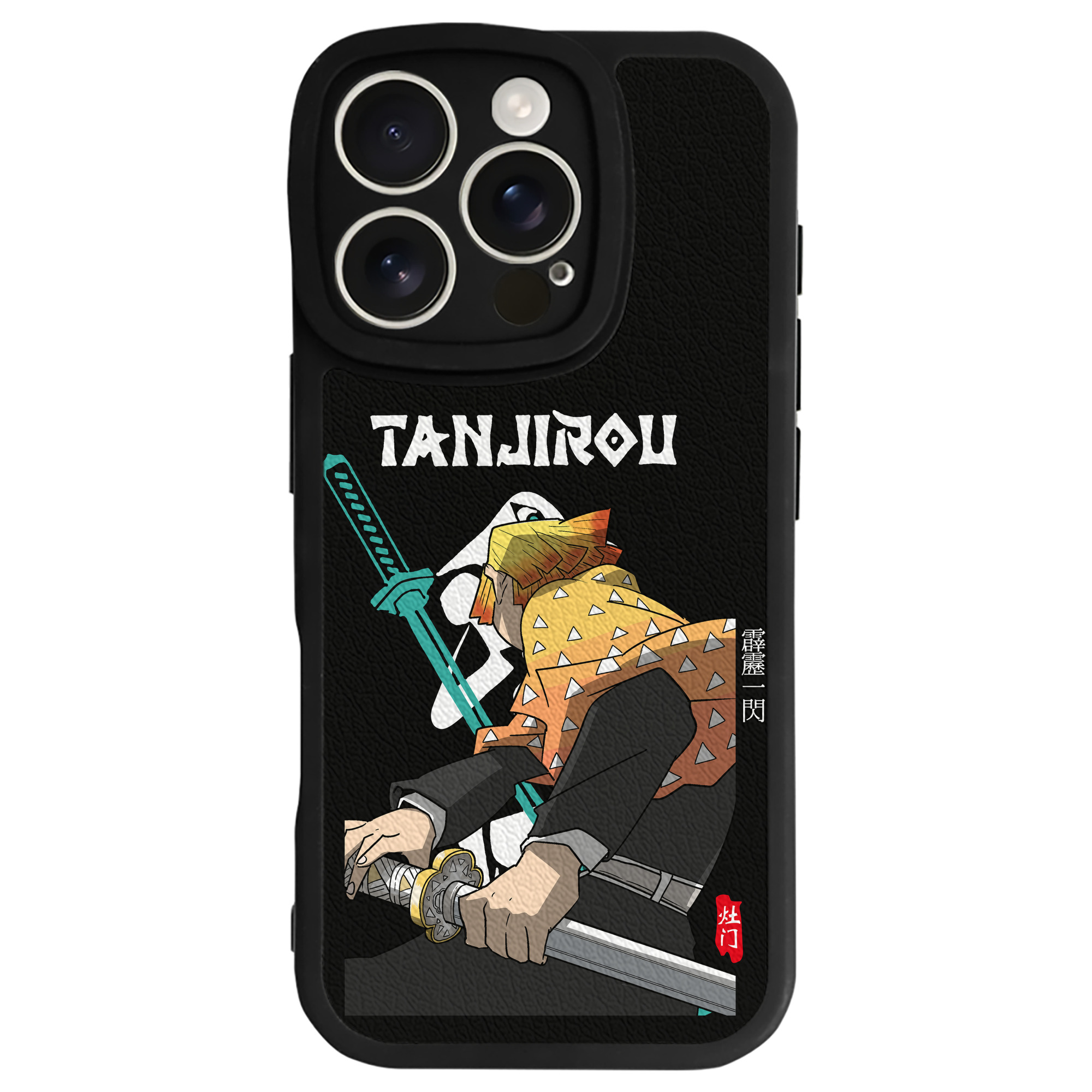 （画像用） 鬼滅の刃（きめつのやいば）我妻 善逸／あがつま ぜんいつ Agatsuma Zenitsu 【iPhone 16シリーズ対応】シリコンスマホケース（レザー調） 材質：シリコン